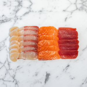 Sashimi - Mixed Set of 4: Salmon, Yellow Fin Tuna, Kingfish, Scallop